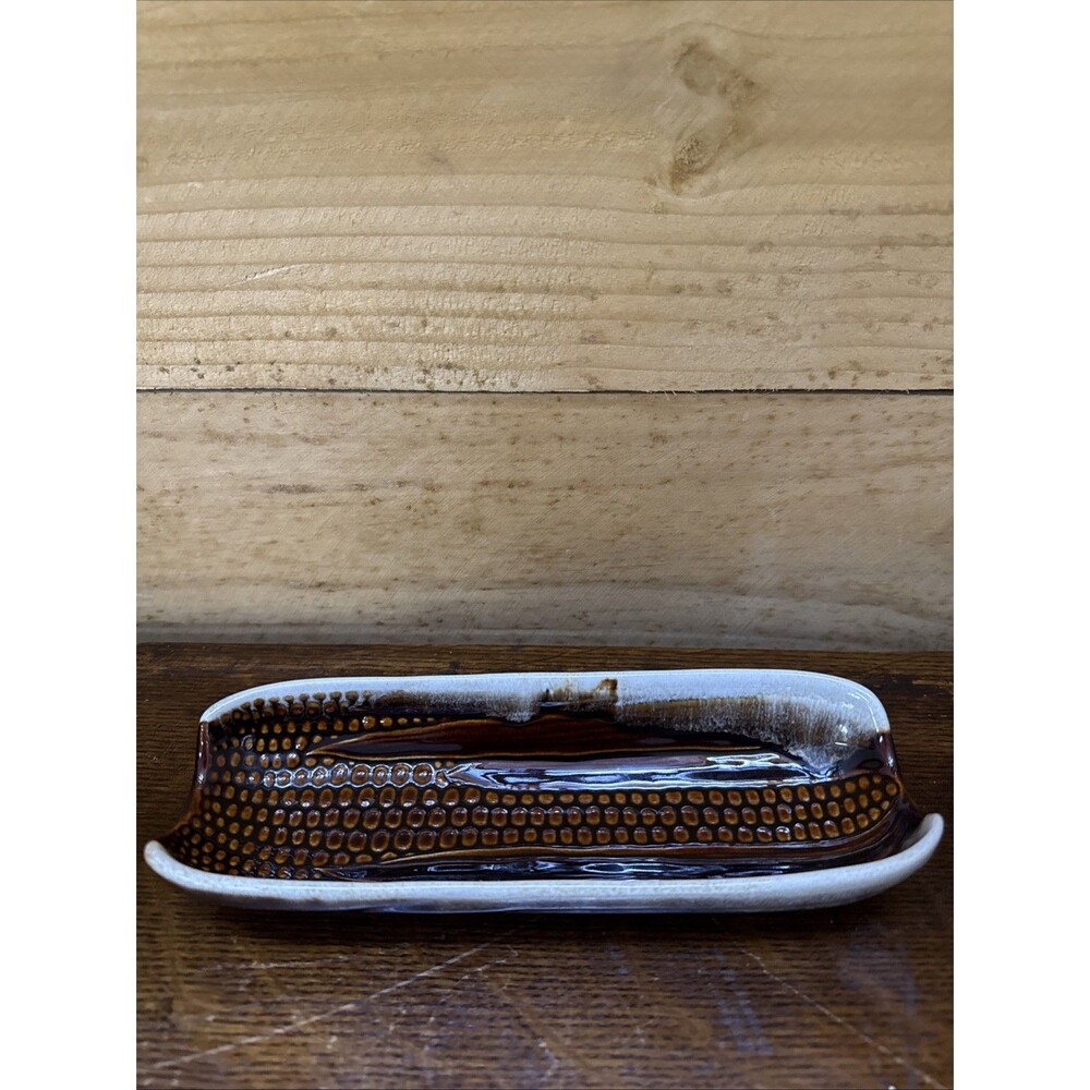 Pfaltzgraff Brown Drip #46 Corn Holder — Vintage Drip Glaze Stoneware”
